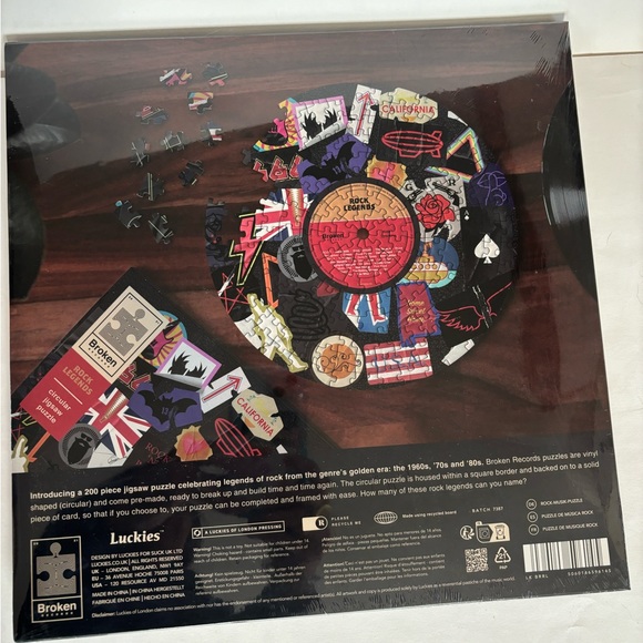 Broken Records Rock Legends Circular Jigsaw Puzzle New color Multi 200 Pieces - Picture 5 of 9